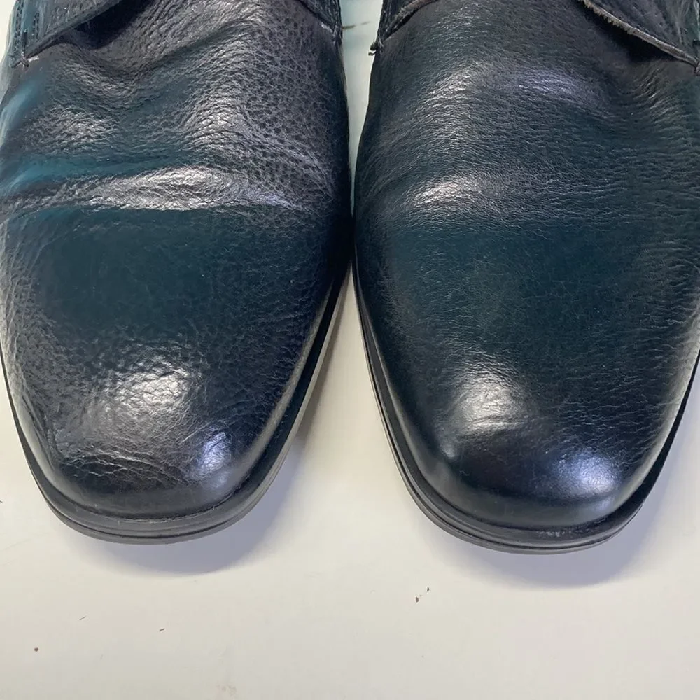 Andrea Rossi Mens Black Leather Lace Up Dress Shoes  Size 43 10 US